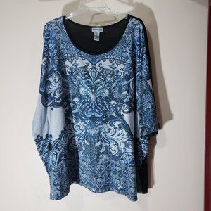 Catherines Blue/Black Top 3X (26-28)